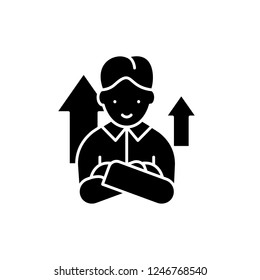 Starter black icon, vector sign on isolated background. Starter concept symbol, illustration 