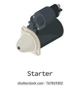 Starter icon. Isometric illustration of starter vector icon for web