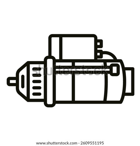 Starter Motor icon line vector illustration