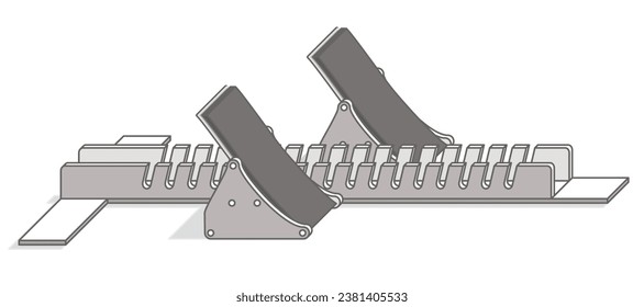 starting block for competitive racing isolated on a white background