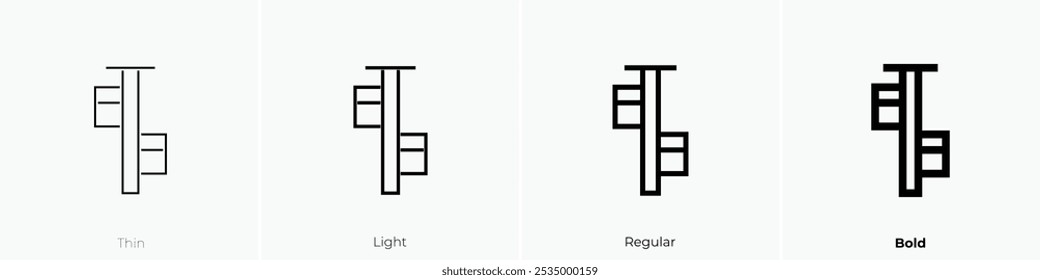 Startblocksymbol. Dünnes, helles Design im regulären und kühlen Stil, einzeln auf weißem Hintergrund