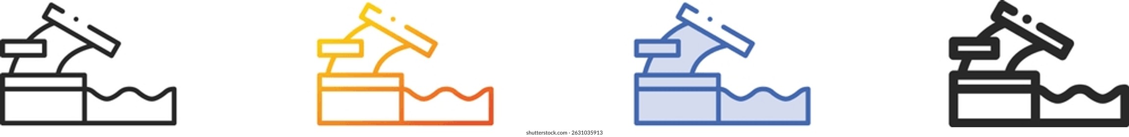 starting block icon.Thin Linear, Gradient, Blue Stroke and bold Style Design Isolated On White Background