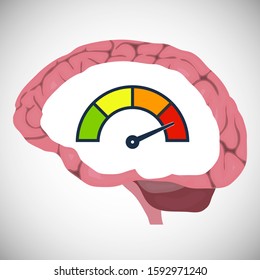 Starting the brain. The power of the brain. Brain speed. Vector illustration. Vector.