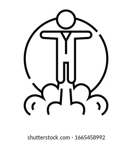 Icono de línea de carrera, signo de concepto, ilustración de vector de esquema, símbolo lineal.