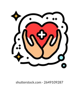 starting charity dream color icon vector. starting charity dream sign. isolated symbol illustration