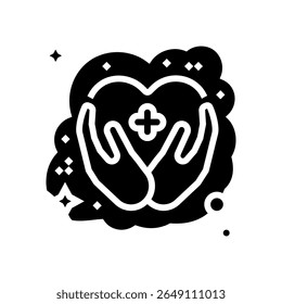 starting charity dream glyph icon vector. starting charity dream sign. isolated symbol illustration