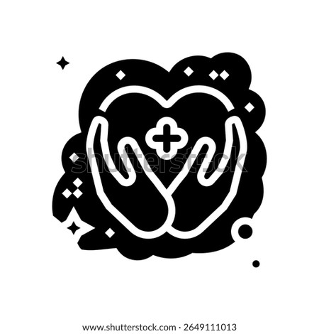 starting charity dream glyph icon vector. starting charity dream sign. isolated symbol illustration