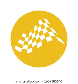 Marca de fin inicial para la carrera automática. Imagen vectorial. Icono