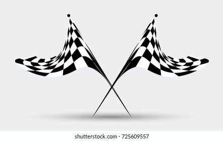 Starting and finishing flags. Auto Moto racing. Checkered flag.. 