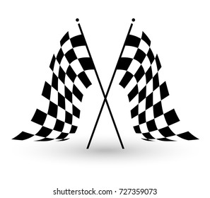 Starting Finishing Flags Auto Moto Racing Stock Vector (Royalty Free ...