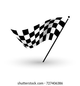 Starting and finishing flags. Auto Moto racing. Checkered flag.