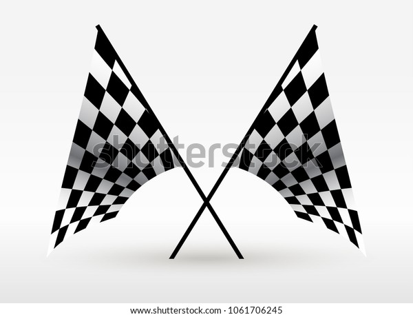 Starting and finishing flags. Auto Moto
racing. Checkered flag. Vector realistic
image.