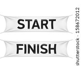 Starting and finishing lines banners. Vector.