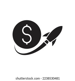 Starting investment vector icon. Startup business rocket glyph icon. isolated on white background. vector illustration