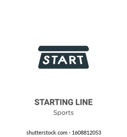 Starting line glyph icon vector on white background. Flat vector starting line icon symbol sign from modern sports and competition collection for mobile concept and web apps design.
