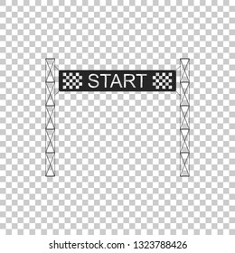 Starting line icon isolated on transparent background. Start symbol. Flat design. Vector Illustration