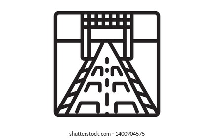 Starting line icon isolated on white background. Start symbol - vector