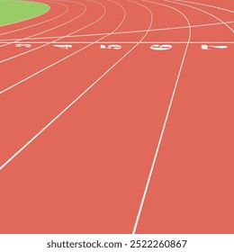 Ligne de départ sur piste. Piste de course. Illustration vectorielle.	