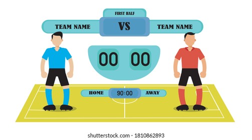 Starting line up of soccer. EPS file available. vector illustration