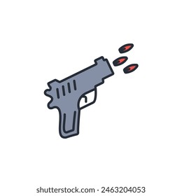 Vector de inicio de la pistola. Icono de estilo lineal.Trazo editable.Signo de estilo para el uso Diseño web,logo.Ilustración de símbolo.