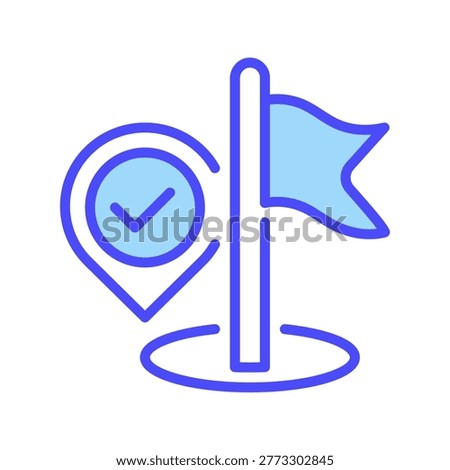 Starting Point Vector Line Icon for Business and Navigation