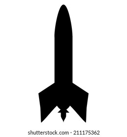 Starting rocket icon on white background. Vector illustration.