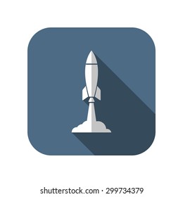 Starting rocket icon, vector illustration