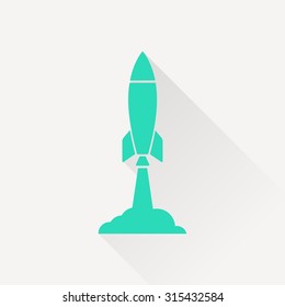 Starting rocket icon, vector illustration