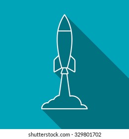 Starting rocket icon, vector illustration