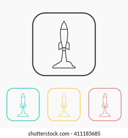 Starting rocket icon, vector illustration