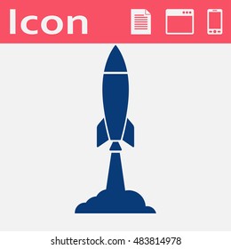 Starting rocket icon, vector illustration
