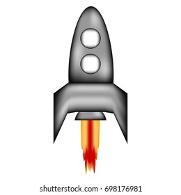 Starting rocket sign icon on white background. Vector illustration.