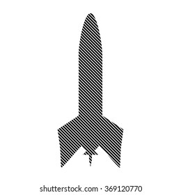 Starting rocket sign on white background. Vector illustration.