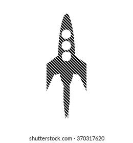 Starting rocket sign on white background. Vector illustration.