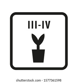 Starting seeds vector icon with a pot an young plant with two leaves. March, april months propagation time graphic.