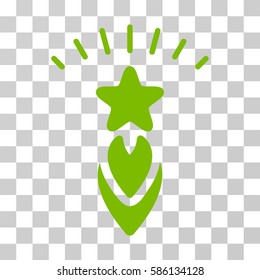 Starting Star vector icon. Illustration style is flat iconic eco green symbol on a transparent background.