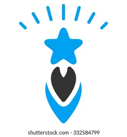 Starting Star vector icon. Style is flat symbol, rounded angles, white background.