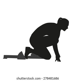 Starting woman vector silhouette