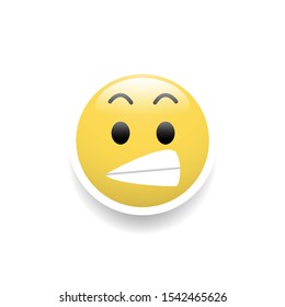 Startling face emoticon,Vector and Illustration.