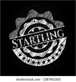 Startling written on a chalkboard. Vector Illustration. Detailed.