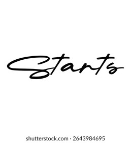 starts text for T-shirt print and other use on white background.