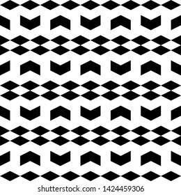 startSeamless pattern. Rhombuses, chevrons ornament. Figures background. Simple shapes wallpaper. Geometrical backdrop. Digital paper, web designing, textile print. Vector.