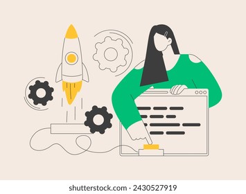 StartUp abstract concept vector illustration. Startup launch, entrepreneurship, new business idea, self-employment, business venture, mentoring, market validation and investments abstract metaphor.