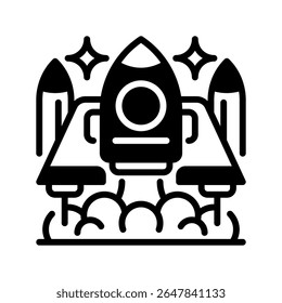 Startup Acceleration Line Icon, Outline Symbol for Business Launch, Rapid Growth, Innovation Drive, Venture Capital, and Entrepreneurial Success. Vector Sign Icon.