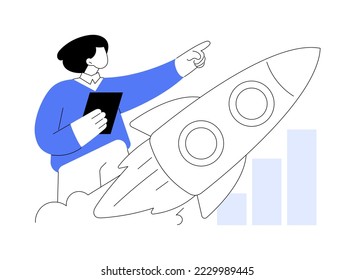 Startup accelerator abstract concept vector illustration. Business incubator, seed accelerator, startup mentoring, open innovation program, venture investment, big opportunity abstract metaphor.