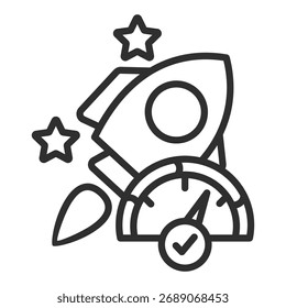 Coleção de Vetores Únicos do Ícone do Acelerador de Inicialização