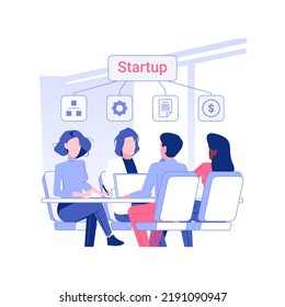 Startup accelerator isolated concept vector illustration. Group of diverse people engaged in startup funding for new project, find a mentor, business incubator, raising money vector concept.