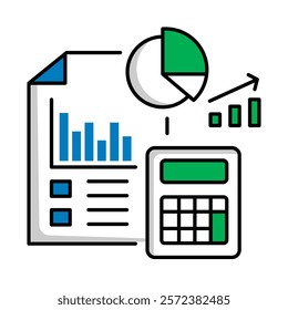 Startup Accountants Icon - Vector Illustration for Financial Management and Accounting Services