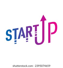 startup and up arrow sign concept. startup logo