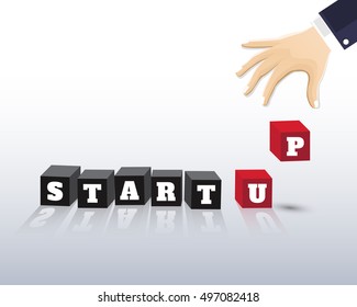 Startup background. Beginning of business ideas. Concept for your business. Starting of production. Start up Launch of company
